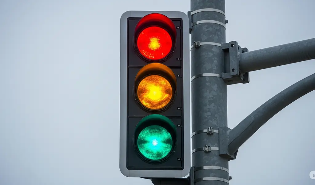 A stop light at an intersection
