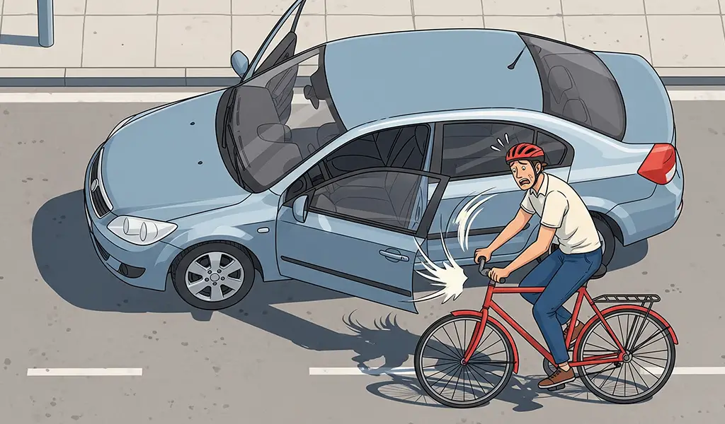 The dangerous door zone that hits bikers from nowhere